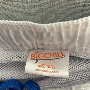 Brand new Swim Shorts for boys Size 10-12 with one time used blue Rash Guard